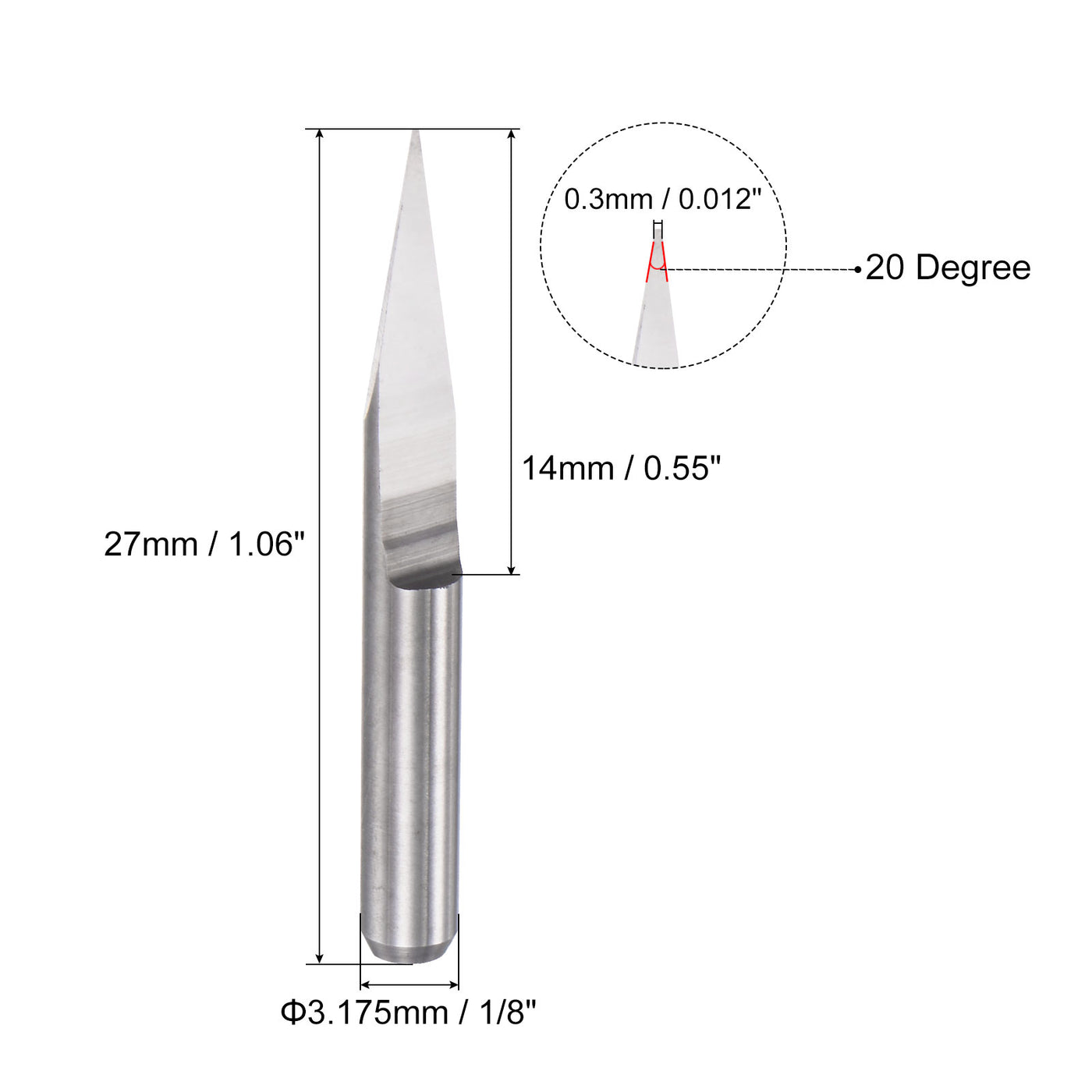 Harfington Solid Carbide Wood Engraving CNC Router Bit Carving Cutter