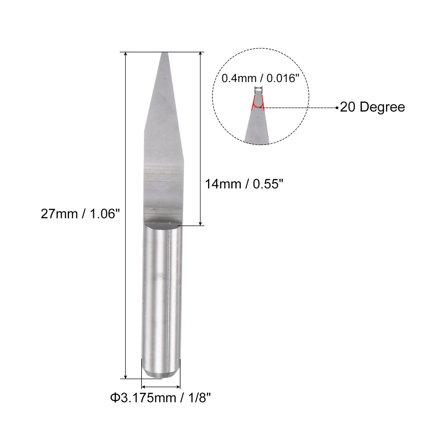 Harfington Solid Carbide Wood Engraving CNC Router Bit Carving Tool