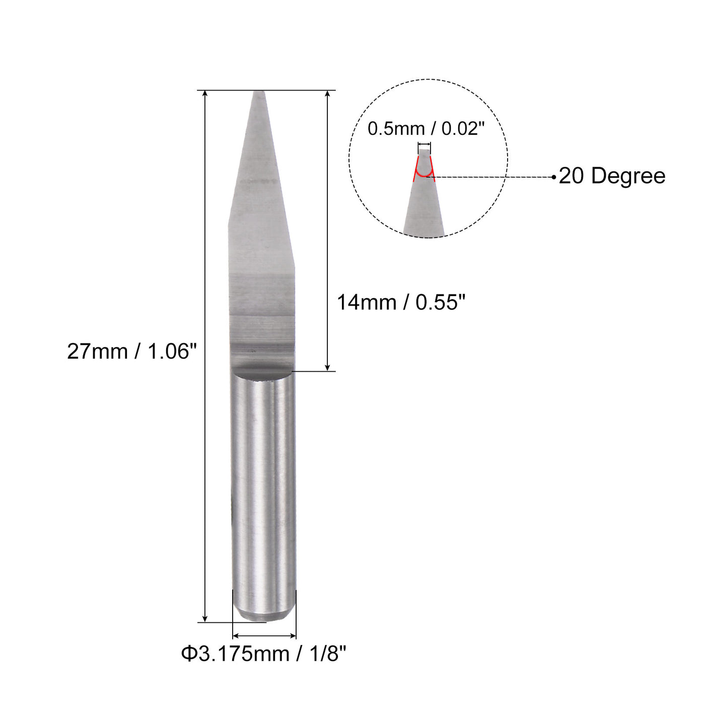 Harfington Solid Carbide Wood Engraving CNC Router Bit Carving Cutter
