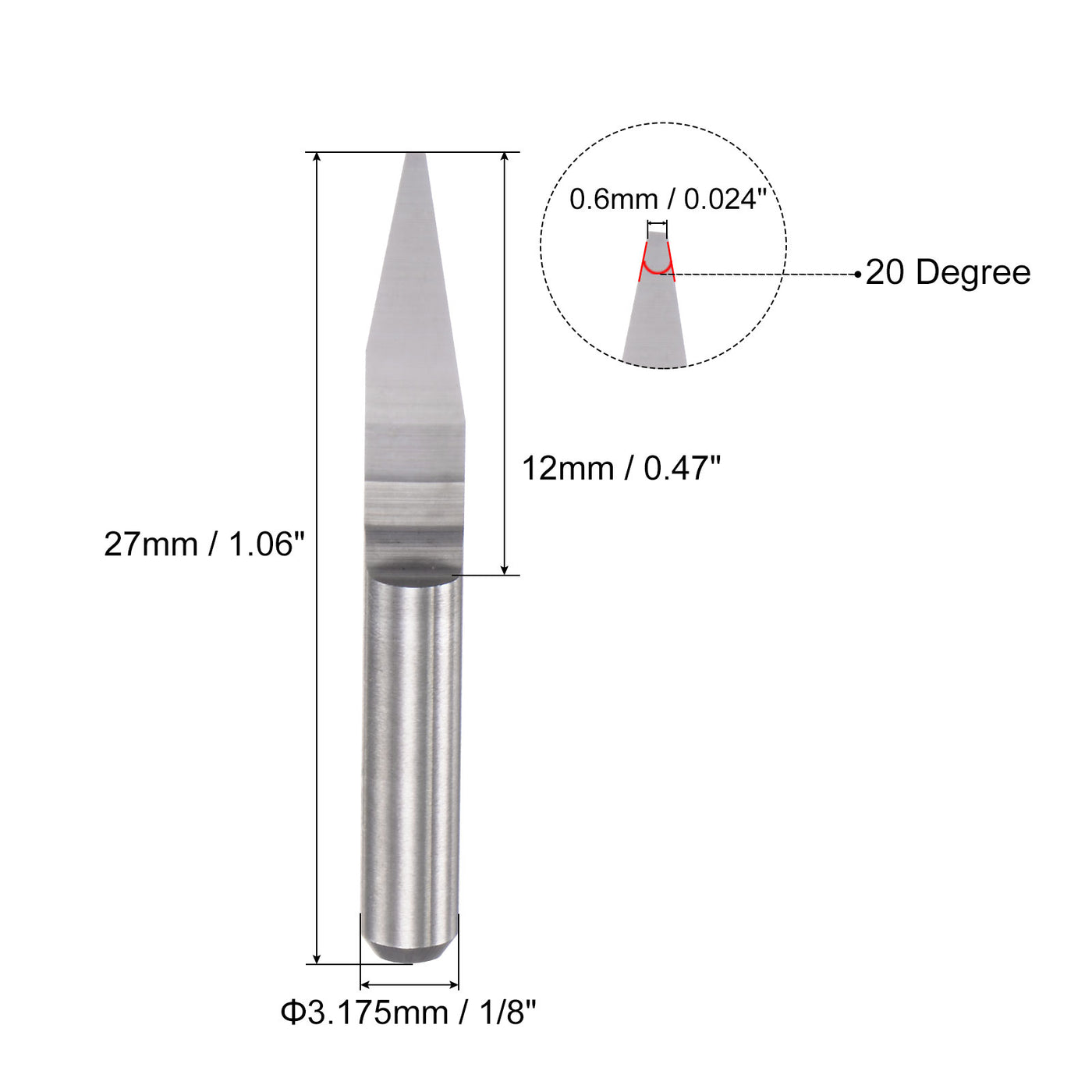 Harfington Solid Carbide Wood Engraving CNC Router Bit Carving Cutter