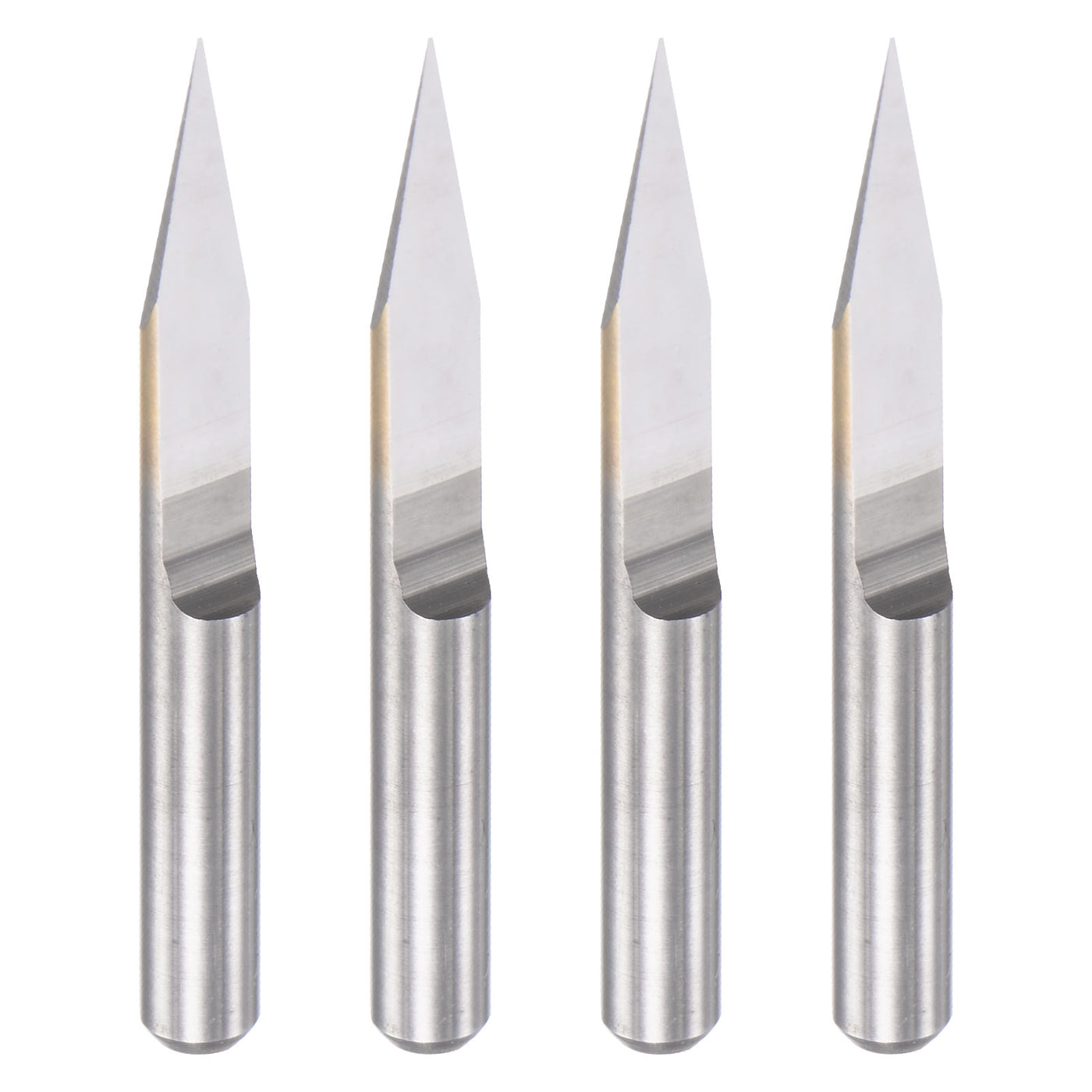 Harfington 1/8" Shank 0.1mm Tip 25 Degree Solid Carbide Wood Engraving CNC Router Bit 4pcs