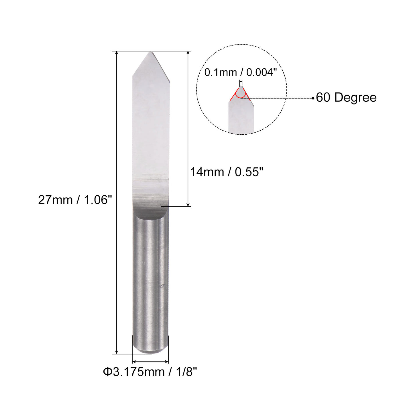 Harfington Solid Carbide Wood Engraving CNC Router Bit Cutting Milling Tool