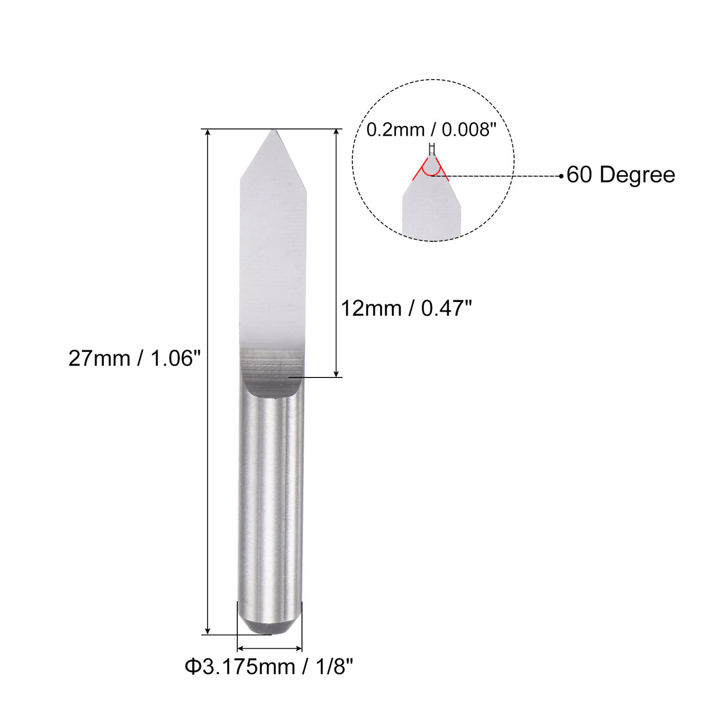 Harfington Solid Carbide Wood Engraving CNC Router Bit Carving Milling Cutter Tool