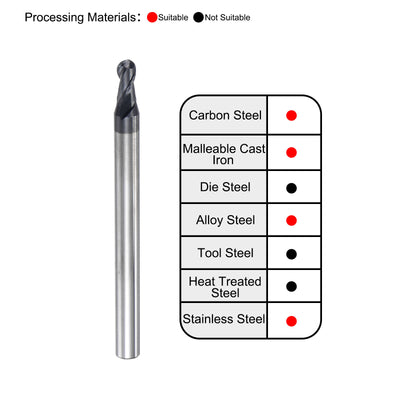 Harfington Carbide Flute Ball Nose End Mill