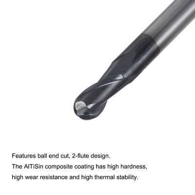 Harfington Carbide Flute Ball Nose End Mill