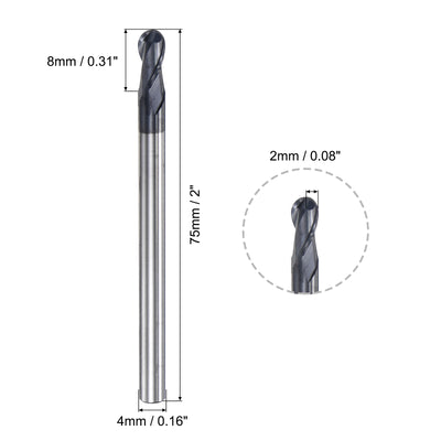 Harfington Carbide Flute Ball Nose End Mill