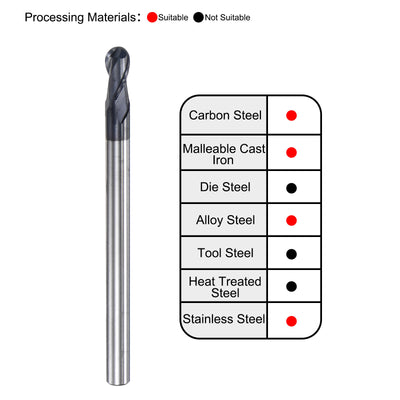 Harfington Carbide Flute Ball Nose End Mill