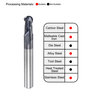 Harfington Carbide Flute Ball Nose End Mill