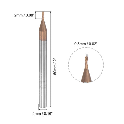 Harfington Carbide Flute Ball Nose End Mill Milling Cutter
