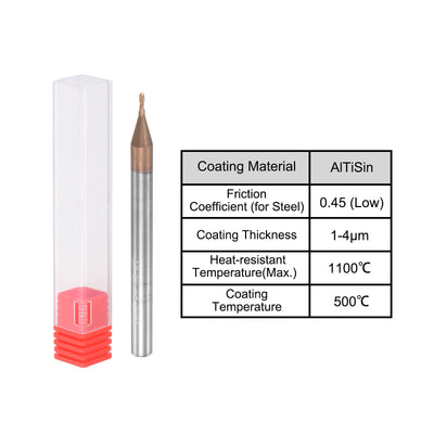 Harfington Carbide Flute Ball Nose End Mill Milling Cutter