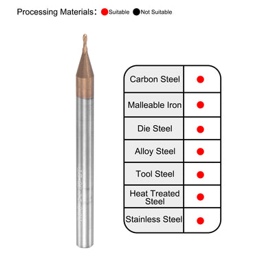 Harfington Carbide Flute Ball Nose End Mill Milling Cutter
