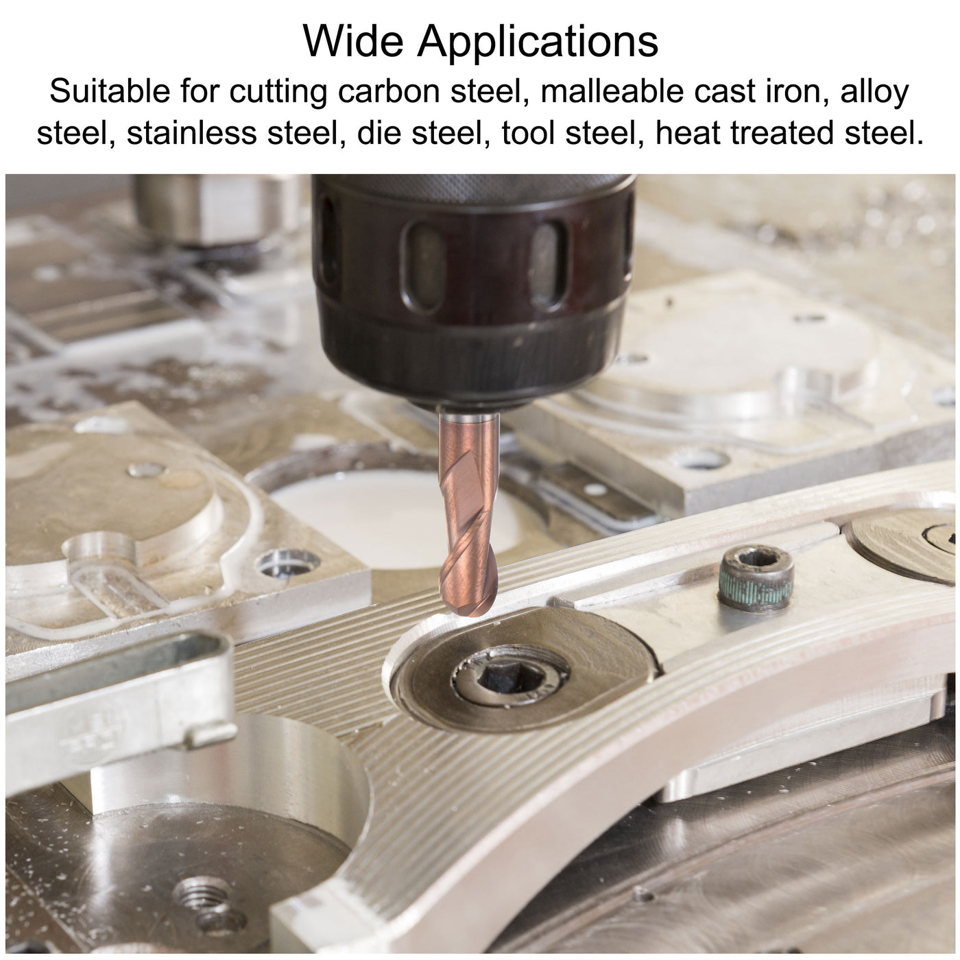 Harfington Carbide Flute Ball Nose End Mill Milling Cutter