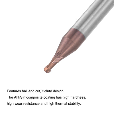 Harfington Carbide Flute Ball Nose End Mill Milling Cutter