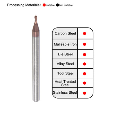 Harfington Carbide Flute Ball Nose End Mill Milling Cutter