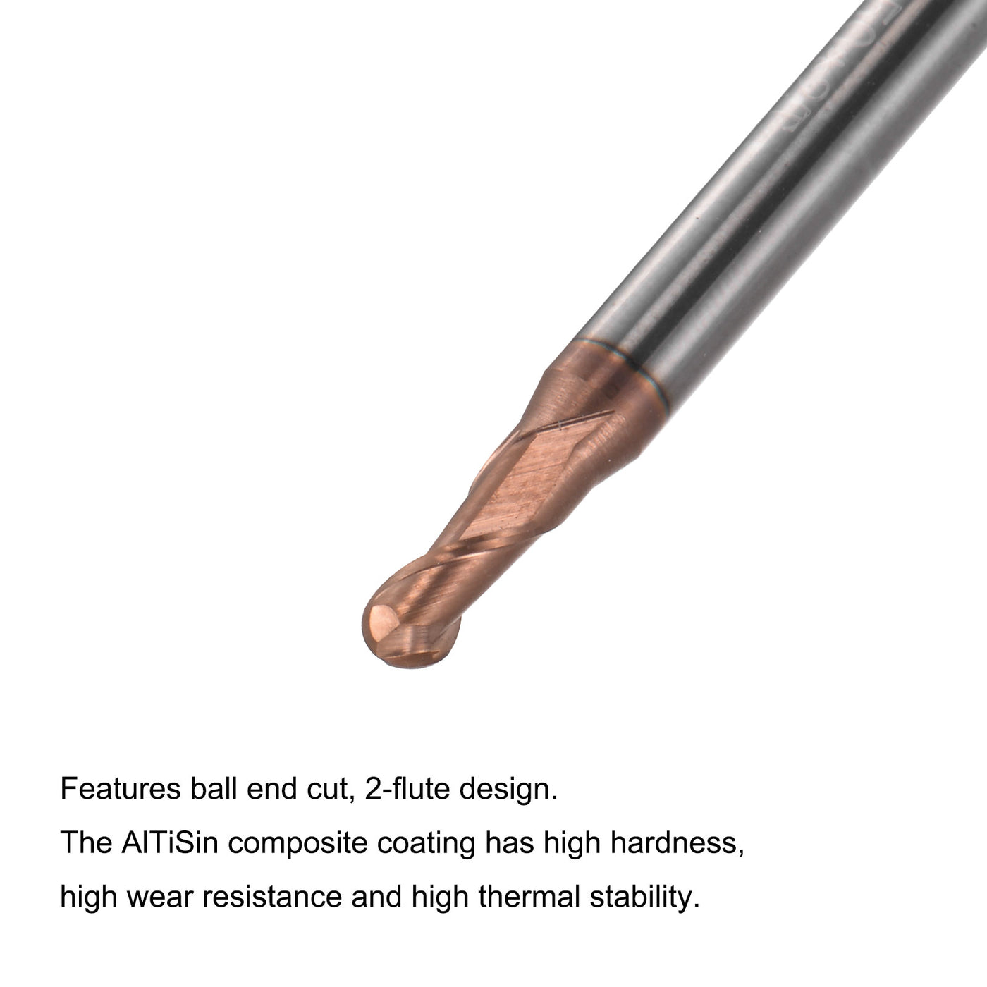 Harfington Carbide Flute Ball Nose End Mill Milling Cutter