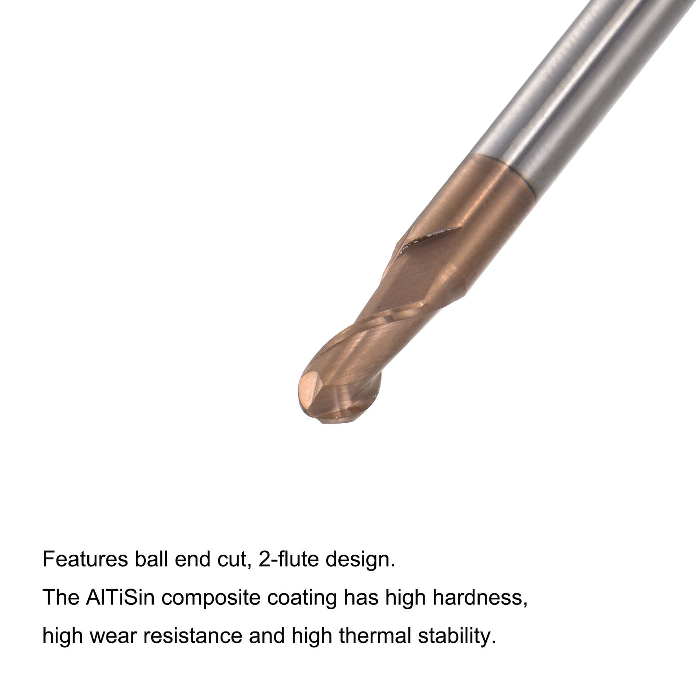 Harfington Carbide Flute Ball Nose End Mill Milling Cutter