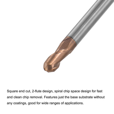 Harfington Carbide Flute Ball Nose End Mill Milling Cutter