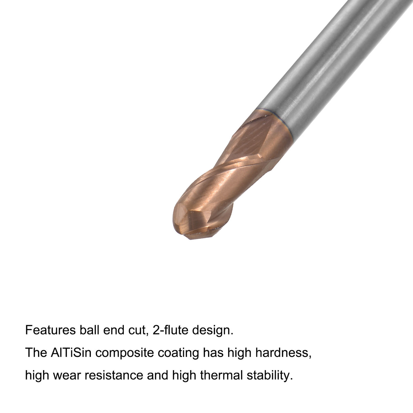 Harfington Carbide Flute Ball Nose End Mill Milling Cutter