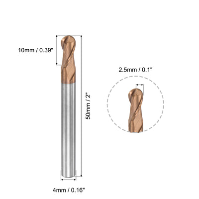 Harfington Carbide Flute Ball Nose End Mill Milling Cutter