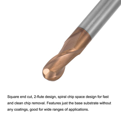 Harfington Carbide Flute Ball Nose End Mill Milling Cutter