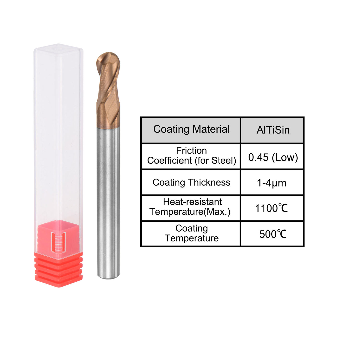 Harfington Carbide Flute Ball Nose End Mill Milling Cutter