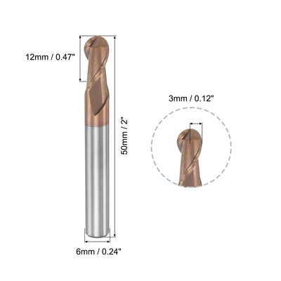 Harfington Carbide Flute Ball Nose End Mill Milling Cutter
