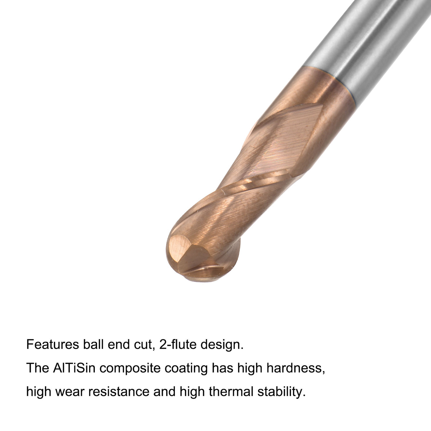Harfington Carbide Flute Ball Nose End Mill Milling Cutter