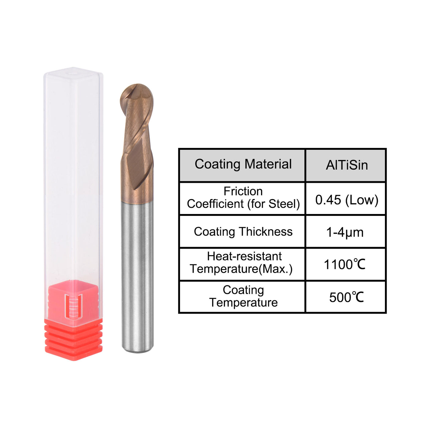 Harfington Carbide Flute Ball Nose End Mill Milling Cutter