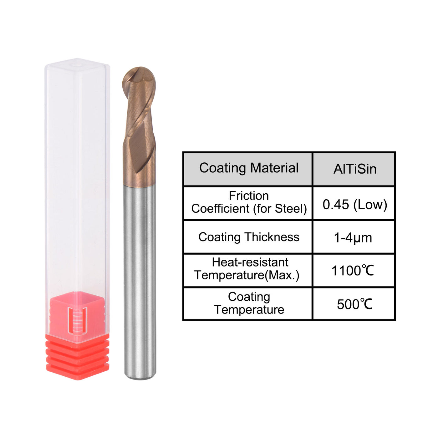 Harfington Carbide Flute Ball Nose End Mill Milling Cutter