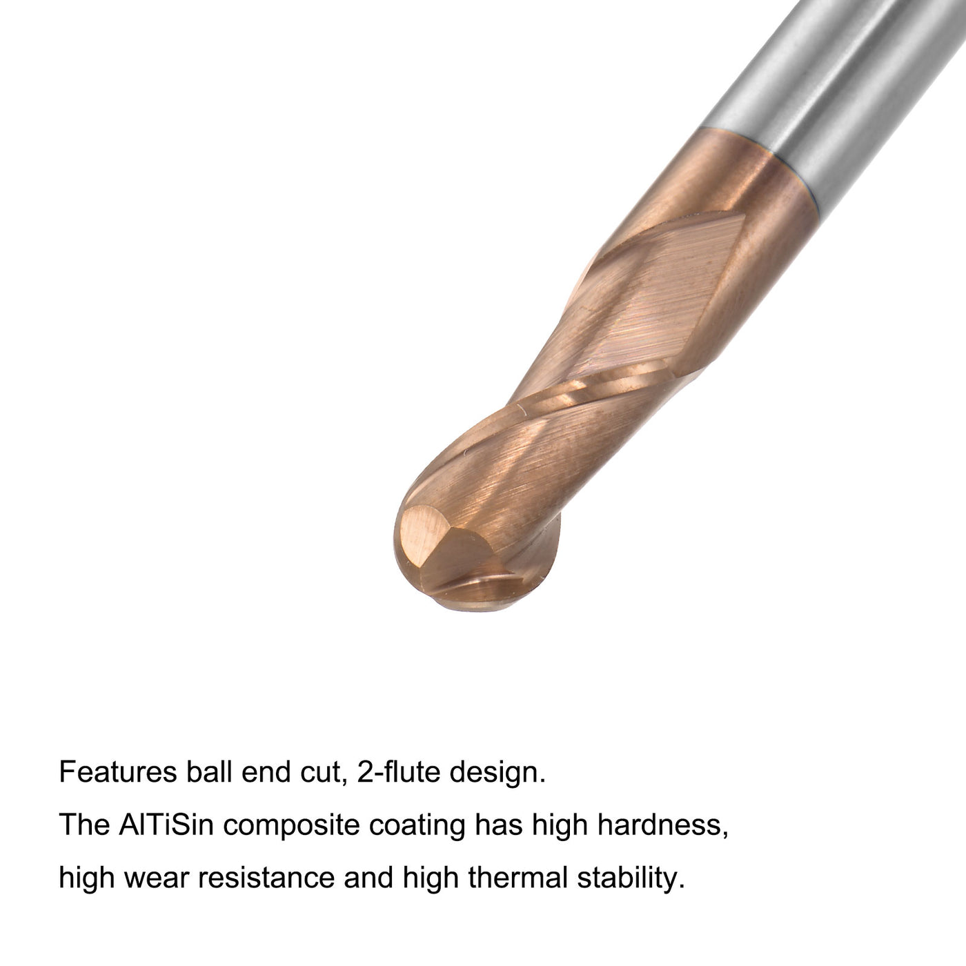 Harfington Carbide Flute Ball Nose End Mill Milling Cutter