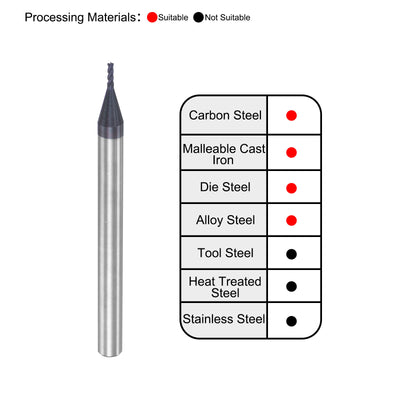 Harfington Carbide  Flute Square End Mill Milling Cutter Cutting Tool