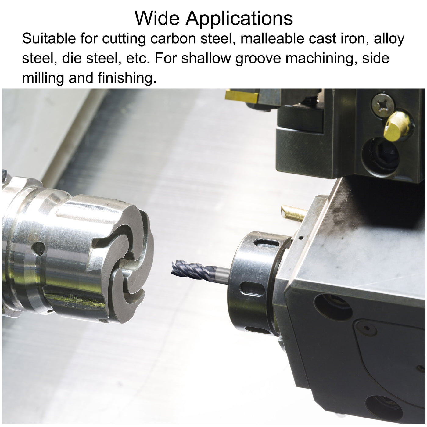 Harfington Carbide  Flute Square End Mill Milling Cutter Cutting Tool