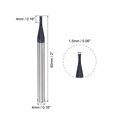 Harfington Carbide  Flute Square End Mill Milling Cutter Cutting Tool