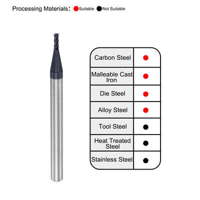Harfington Carbide  Flute Square End Mill Milling Cutter Cutting Tool