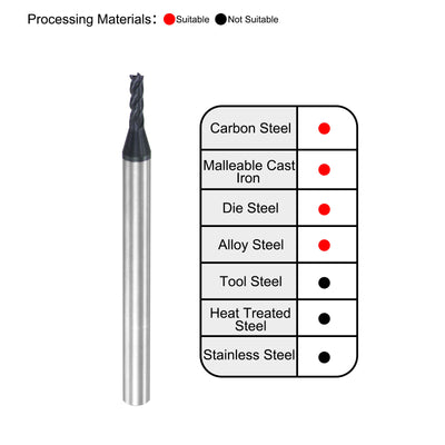 Harfington Carbide  Flute Square End Mill Milling Cutter Cutting Tool