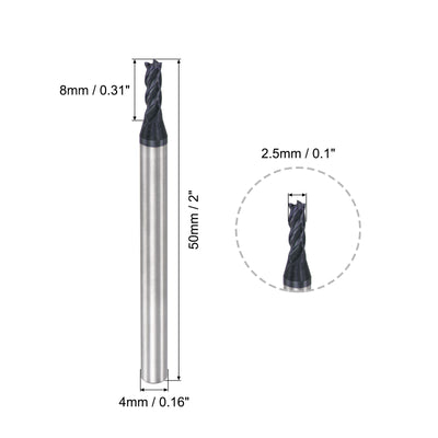 Harfington Carbide  Flute Square End Mill Milling Cutter Cutting Tool