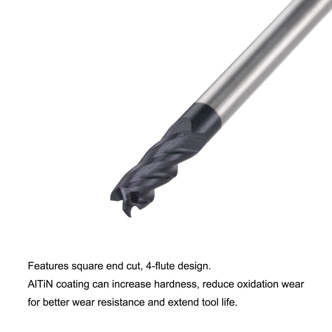 Harfington Carbide  Flute Square End Mill Milling Cutter Cutting Tool