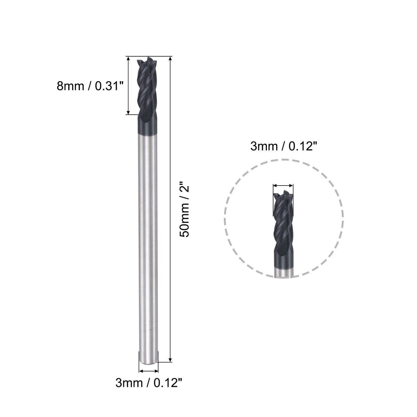 Harfington Carbide  Flute Square End Mill Milling Cutter