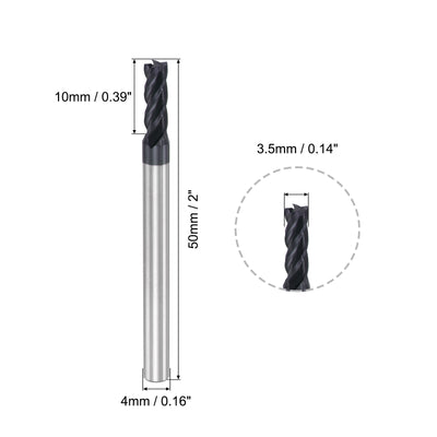 Harfington Carbide  Flute Square End Mill Milling Cutter Cutting Tool