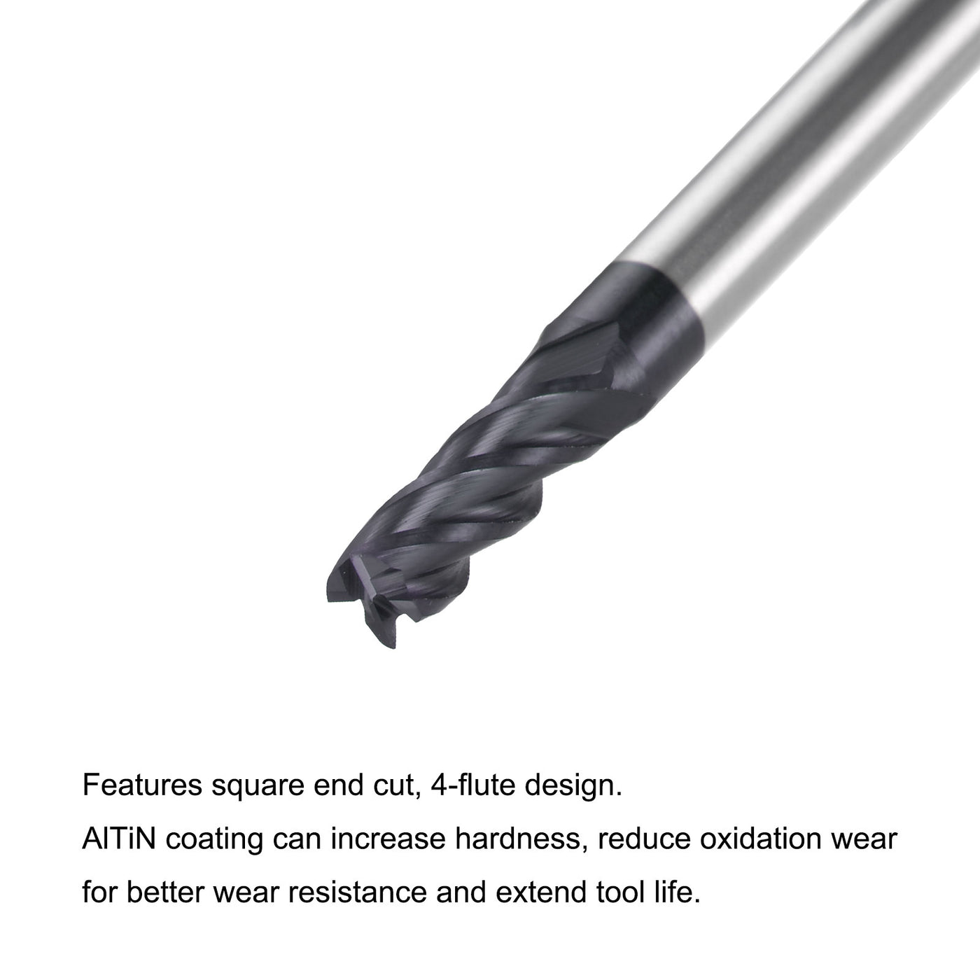 Harfington Carbide  Flute Square End Mill Milling Cutter Cutting Tool
