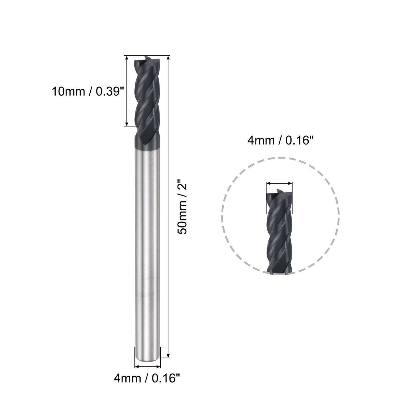 Harfington Carbide  Flute Square End Mill Milling Cutter