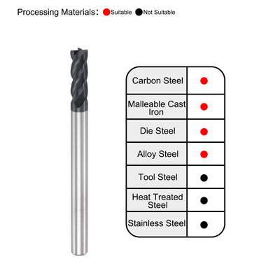 Harfington Carbide  Flute Square End Mill Milling Cutter