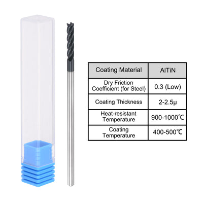 Harfington Carbide  Flute Square End Mill Milling Cutter Cutting Tool