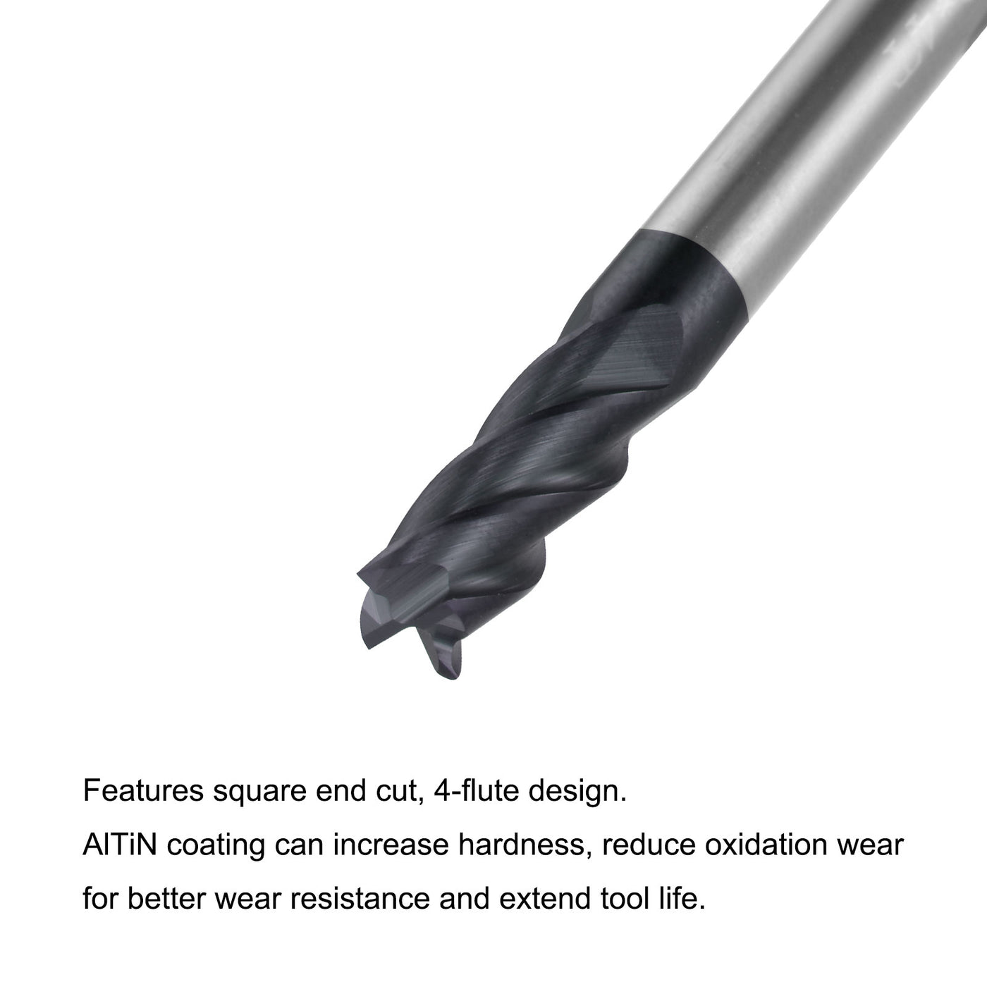 Harfington Carbide  Flute Square End Mill Milling Cutter Cutting Tool