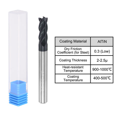 Harfington Carbide  Flute Square End Mill Milling Cutter Cutting Tool