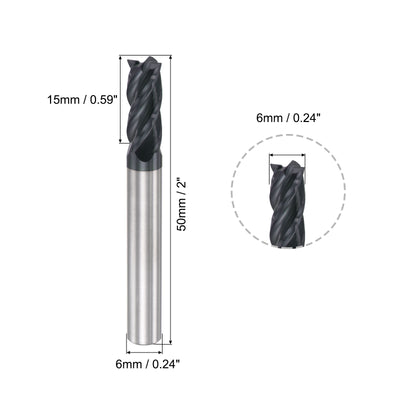 Harfington Carbide  Flute Square End Mill Milling Cutter Cutting Tool
