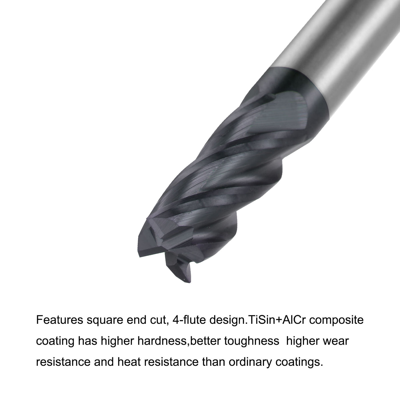 Harfington Carbide  Flute Square End Mill Milling Cutter Cutting Tool