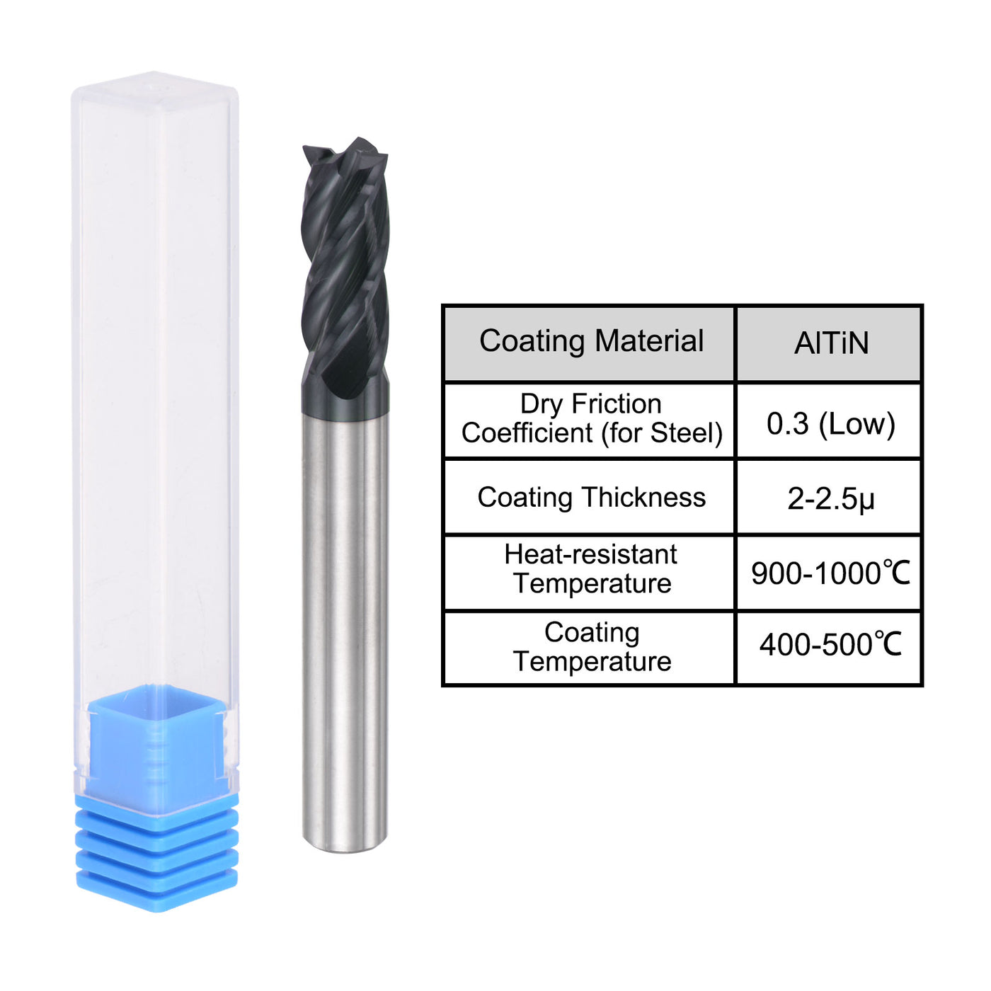 Harfington Carbide  Flute Square End Mill Milling Cutter Cutting Tool