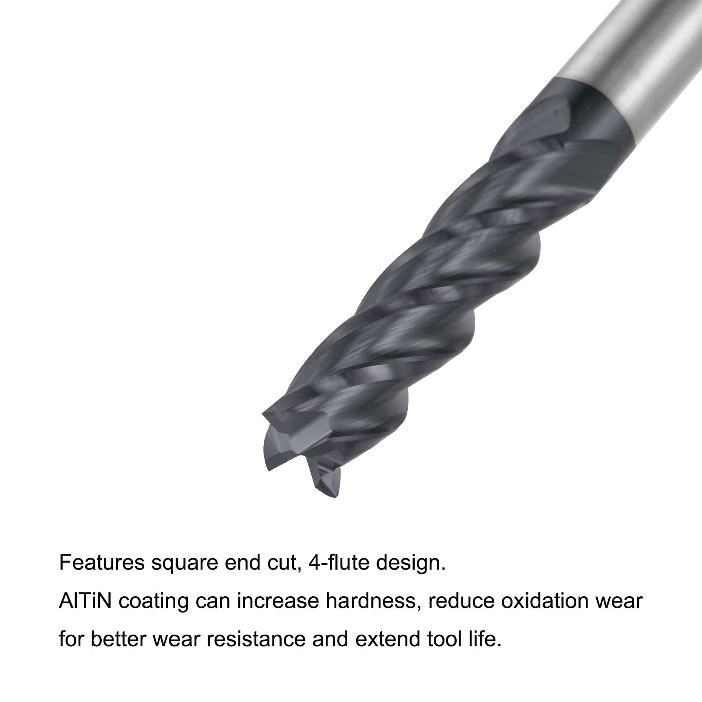 Harfington Carbide  Flute Square End Mill Milling Cutter Cutting Tool