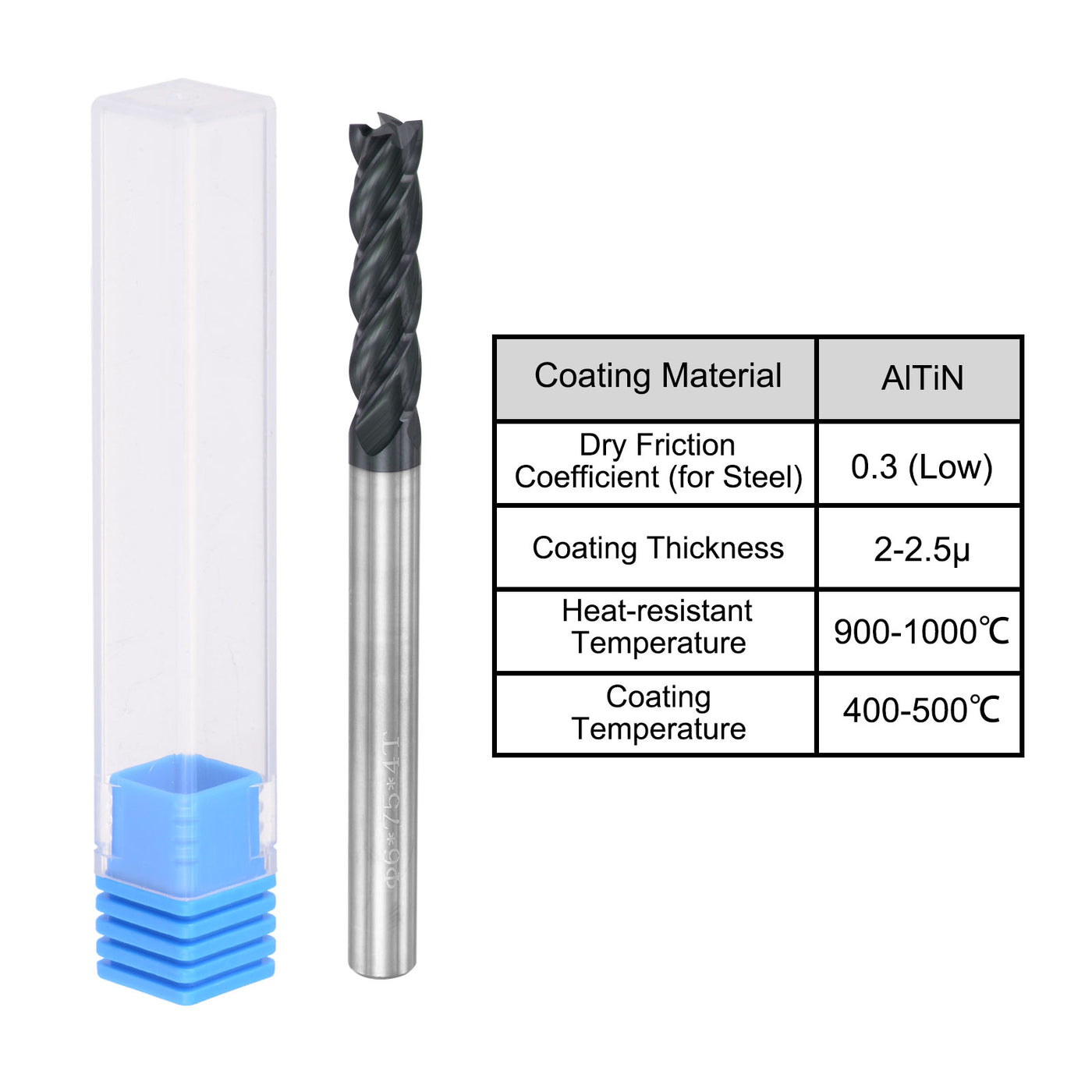 Harfington Carbide  Flute Square End Mill Milling Cutter Cutting Tool